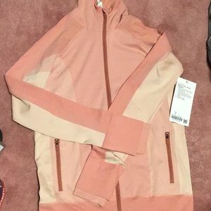 Lululemon ebb to train jacket abstract pink size 8